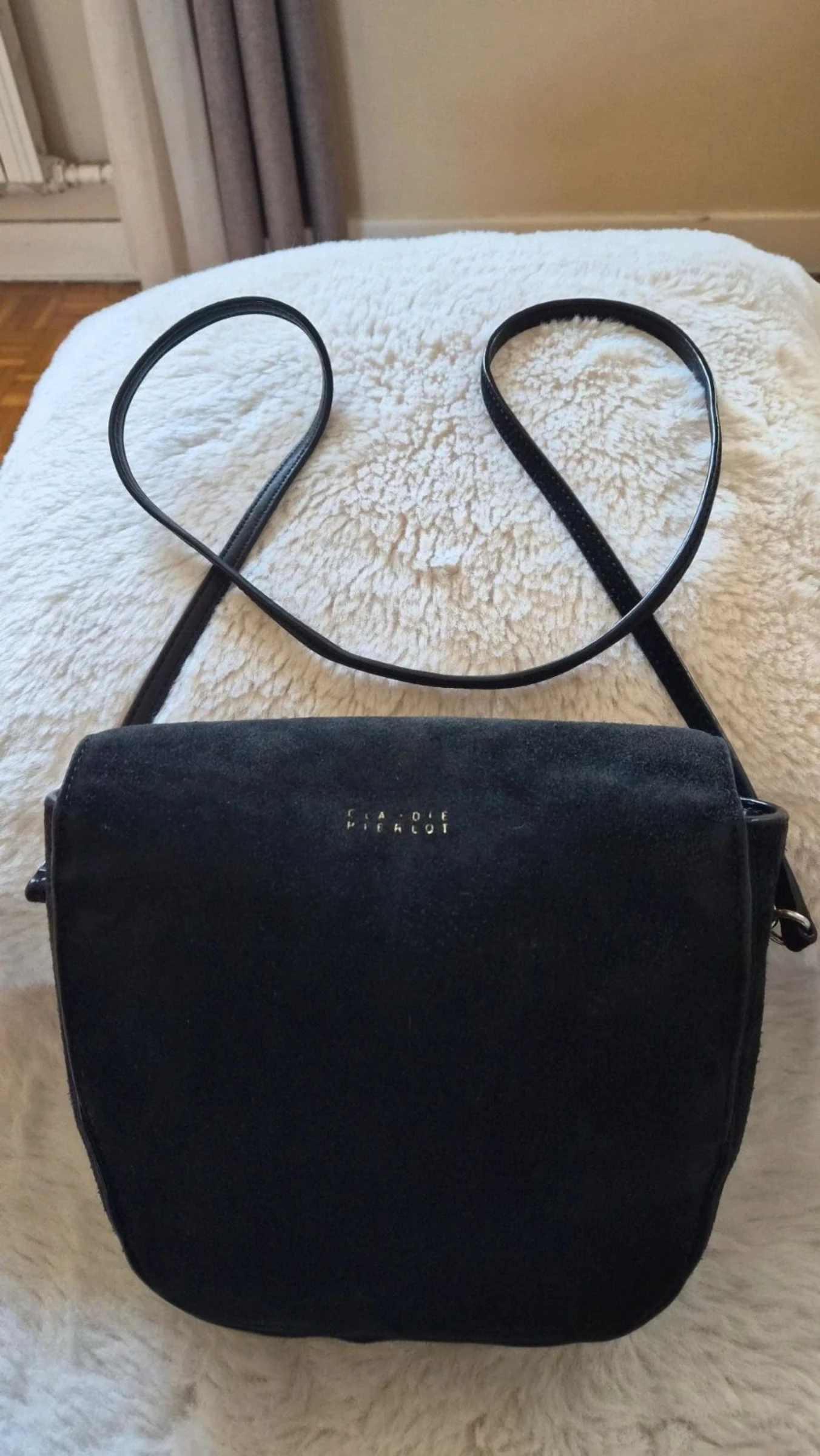 Saco Claudie Pierlot Couro e camurça preto 21x21cm TBE – photo 3